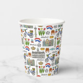 Netherland Doodle Pattern Papieren Bekers (Achterkant)
