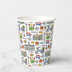 Netherland Doodle Pattern Papieren Bekers