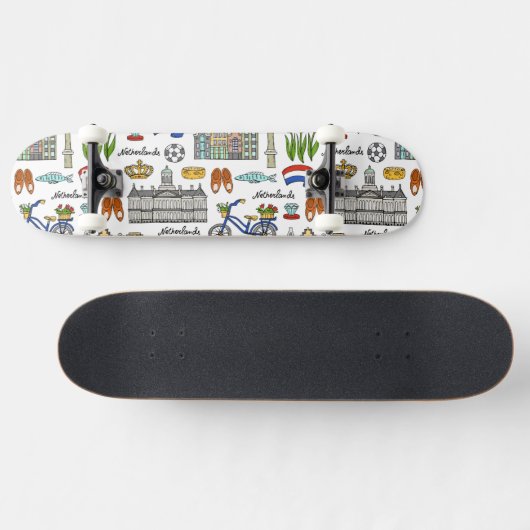 Netherland Doodle Pattern Persoonlijk Skateboard (Horizontaal)