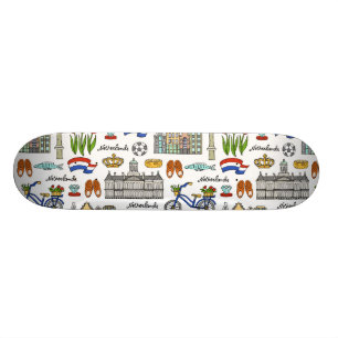 Netherland Doodle Pattern Persoonlijk Skateboard