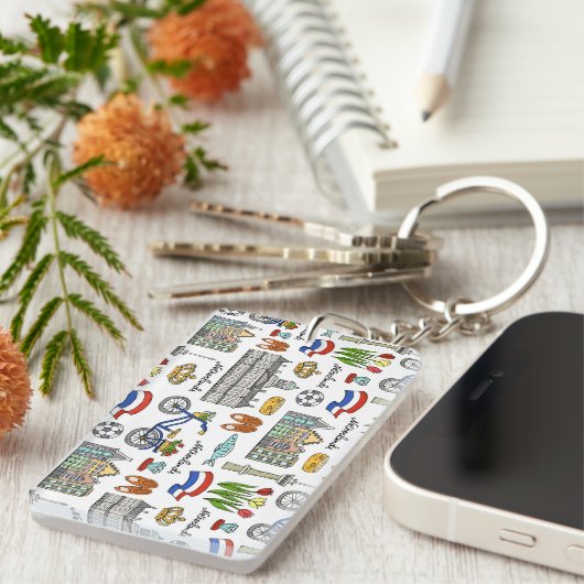 Netherland Doodle Pattern Sleutelhanger (Voorkant Rechts)