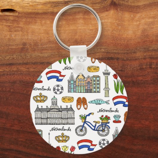 Netherland Doodle Pattern Sleutelhanger (Voorkant)
