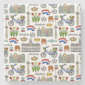 Netherland Doodle Pattern Stenen Onderzetter (Voorkant)