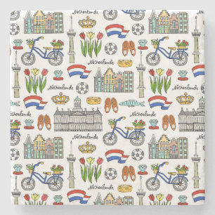 Netherland Doodle Pattern Stenen Onderzetter