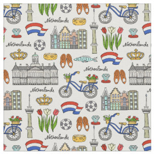Netherland Doodle Pattern Stof