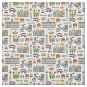 Netherland Doodle Pattern Stof (Swatch)