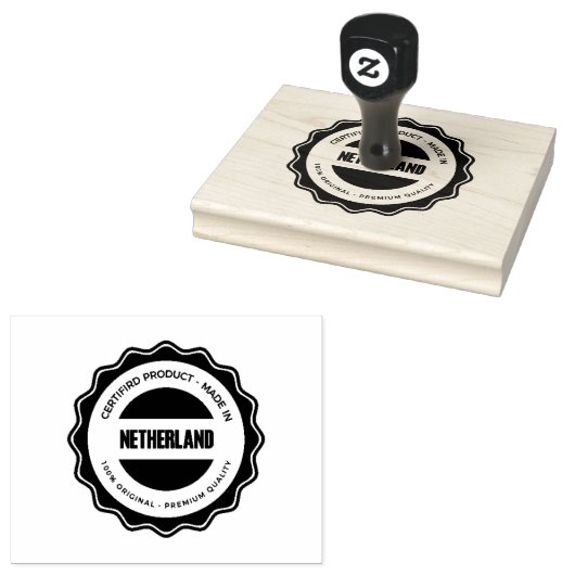 NETHERLAND Gedrukt Tekst Made In Gecertificeerd Pr Rubberstempel (Gestempeld)