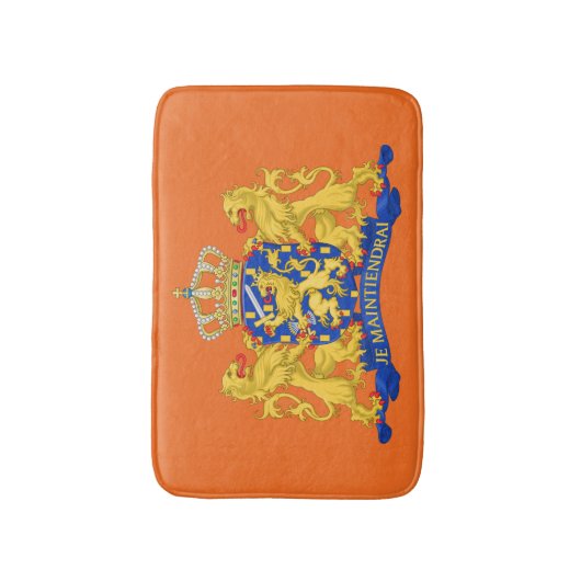 Netherlands Coat of Arms on Orange bmcnt Badmat (Voorkant Verticaal)