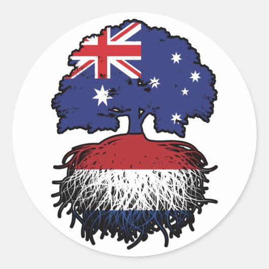 Netherlands Dutch Australian Tree Roots Ronde Sticker (Voorkant)