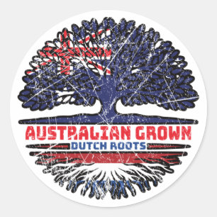 Netherlands Dutch Australian Tree Roots Ronde Sticker