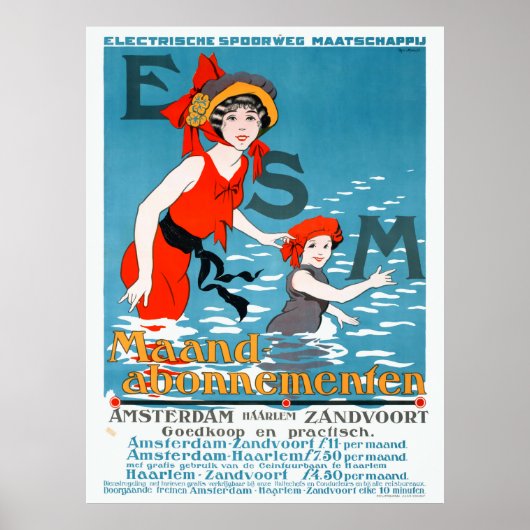 Netherlands ESM Amsterdam Haarlem Vintage Poster (Voorkant)