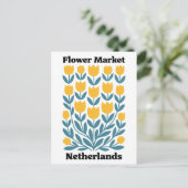 Netherlands Holland Flower Market Yellow Tulip Briefkaart (Staand voorkant)