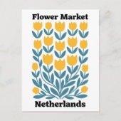 Netherlands Holland Flower Market Yellow Tulip Briefkaart (Voorkant)