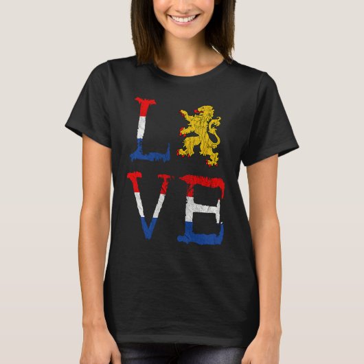 Netherlands Love Holland Love Oranje Lion Crest Ne T-shirt (Voorkant)