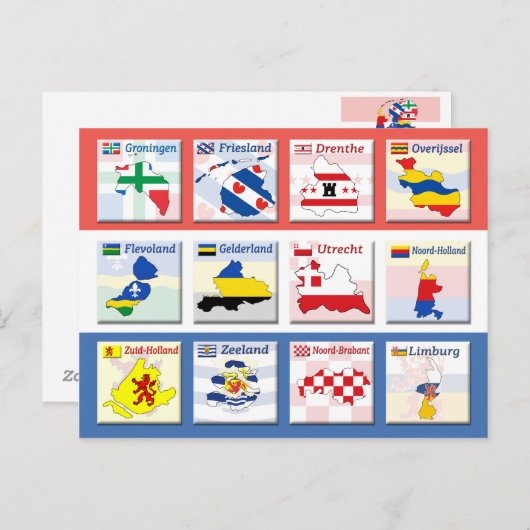 Netherlands Provinces Briefkaart (Voorkant / Achterkant)