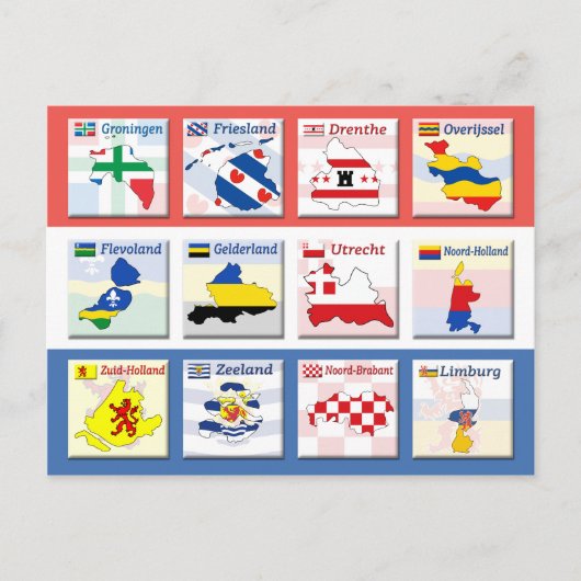 Netherlands Provinces Briefkaart (Voorkant)
