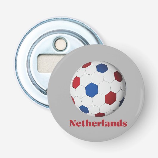 Netherlands Soccer Button Flesopener (Voorkant)
