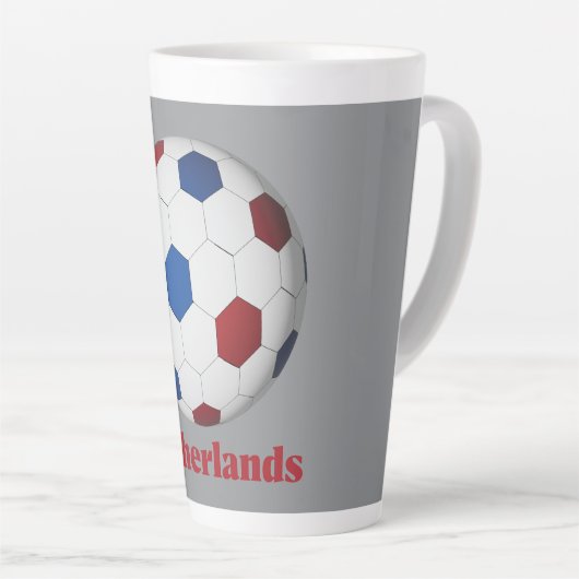 Netherlands Soccer Latte Mok (Rechterhoek)