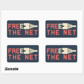 Netneutraliteit vrij van internet rechthoekige sticker (Vel)