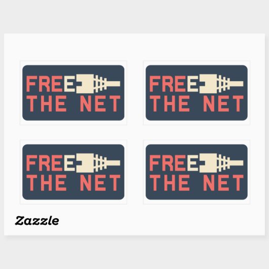 Netneutraliteit vrij van internet rechthoekige sticker (Vel)
