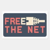Netneutraliteit vrij van internet rechthoekige sticker (Voorkant)