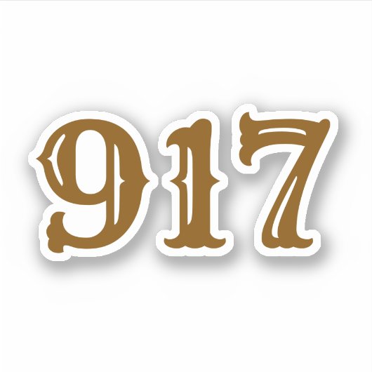 Netnummer 917 (New York City) Sticker (Voorkant)