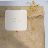 Netral chic met liefde cadeau gunst bruiloft Stick Vierkante Sticker