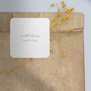 Netral chic met liefde cadeau gunst bruiloft Stick Vierkante Sticker