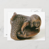 Netsuke, gekaard in de vorm van een zeemeermin briefkaart (Voorkant / Achterkant)