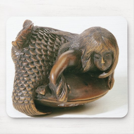 Netsuke, gekaard in de vorm van een zeemeermin muismat (Voorkant)