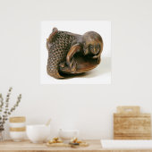 Netsuke, gekaard in de vorm van een zeemeermin poster (Keuken)