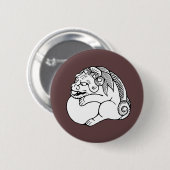 Netsuke shishi ronde button 5,7 cm (Voorkant /achterkant)