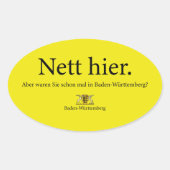 Nett Hier Baden Württemberg Ovale Sticker (Voorkant)