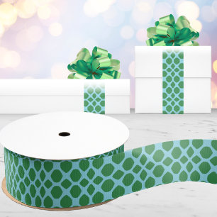 Netta Twist Lattice in Groen en Aqua Grosgrain Lint