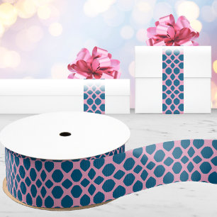 Netta Twist Lattice in Roze en Diep Aqua Grosgrain Lint