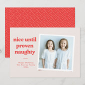 Nette tot ondeugende fotokaart - rood feestdagenkaart (Voorkant / Achterkant)
