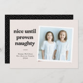 Nette tot ondeugende fotokaart - zwart feestdagenkaart (Voorkant / Achterkant)