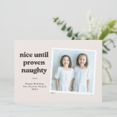 Nette tot ondeugende fotokaart - zwart feestdagenkaart (Staand voorkant)