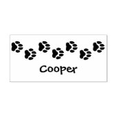 Nette Trail of Dog Paw Prints Met Naam Rubberstempel (Afrduk)
