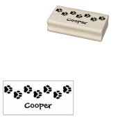 Nette Trail of Dog Paw Prints Met Naam Rubberstempel (Gestempeld)