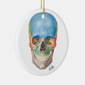 Netter Skull voor je kerstboom Keramisch Ornament (Rechts)