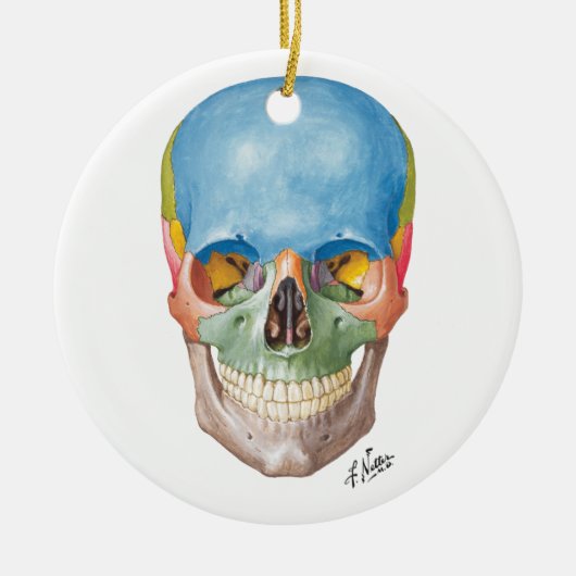 Netter Skull voor je kerstboom Keramisch Ornament (Voorkant)