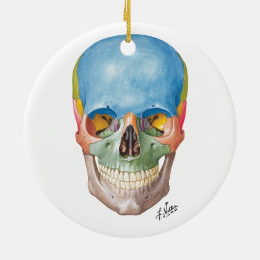 Netter Skull voor je kerstboom Keramisch Ornament (Achterkant)
