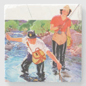 Netting A Fish door R.J. Cavaliere Stenen Onderzetter (Voorkant)