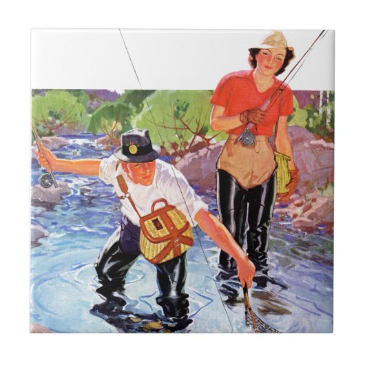 Netting A Fish door R.J. Cavaliere Tegeltje (Voorkant)