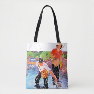 Netting A Fish door R.J. Cavaliere Tote Bag