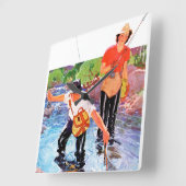 Netting A Fish door R.J. Cavaliere Vierkante Klok (Hoek)