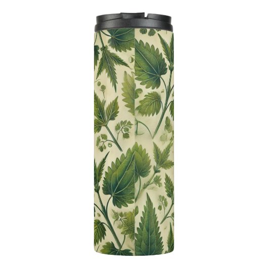Nettle Tea Design AI-kunst Thermosbeker (Achterkant)