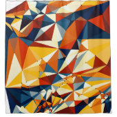 Netto meerkleurige driehoeken douchegordijn (Voorkant)