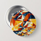 Netto meerkleurige driehoeken ronde button 7,6 cm (Voorkant /achterkant)